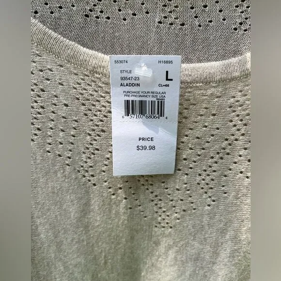 NWT Motherhood Maternity Aladdin Dress 100% Cotton Short Sleeve Lightweight SZ L - Picture 6 of 6